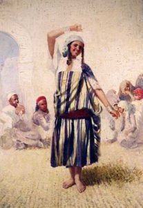 Eine libysche Frau tanzt