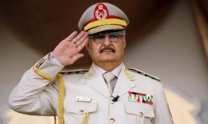 Khalifa Haftar insists he should take over as military leader until a new prime minister is elected. Photograph: Abdullah Doma/AFP/Getty Images